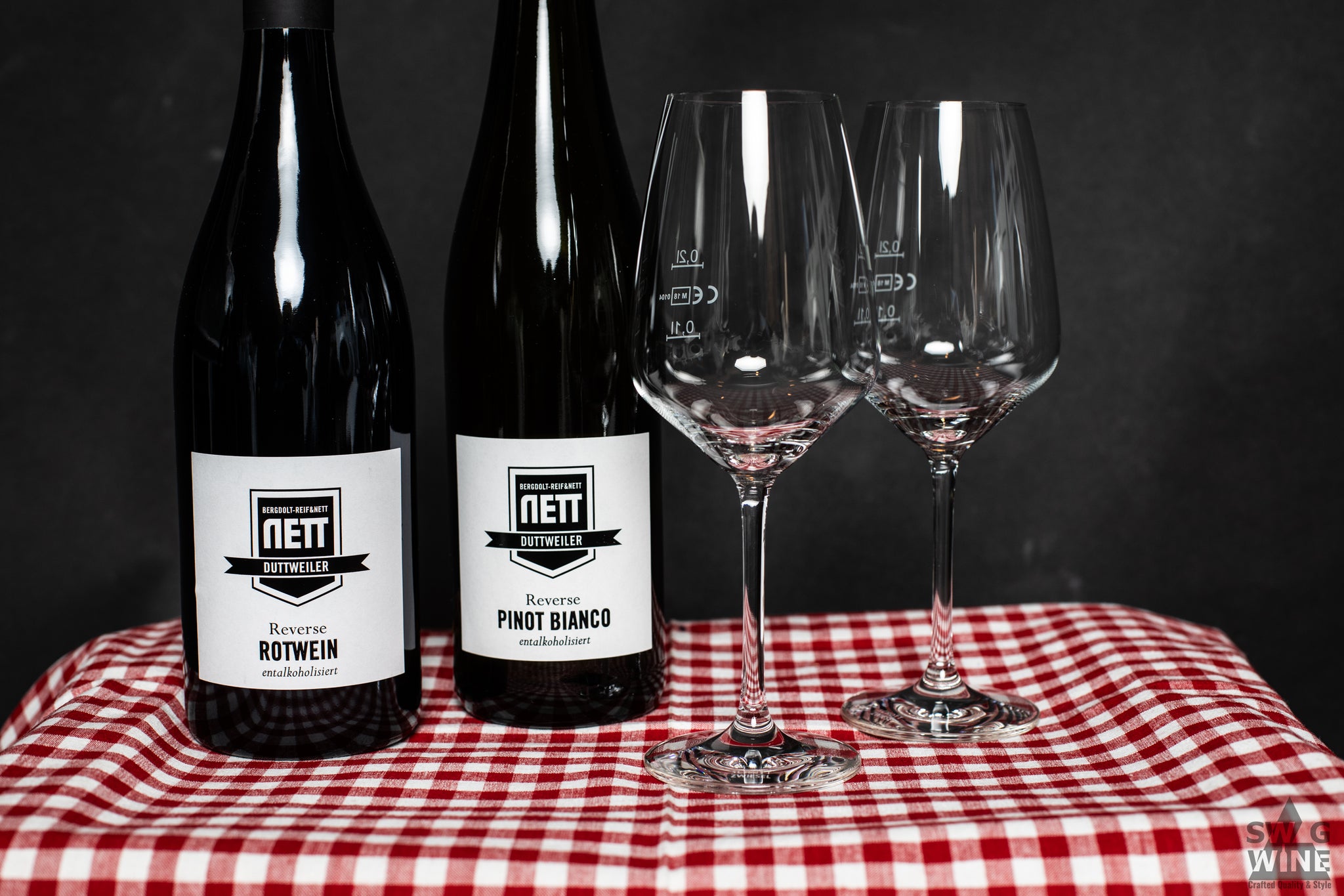 Nett Bergdolt-Reiff Reverse Rotwein entalkoholisiert Duttweiler Pfalz Swagwine und Pinot Bianco Picknick