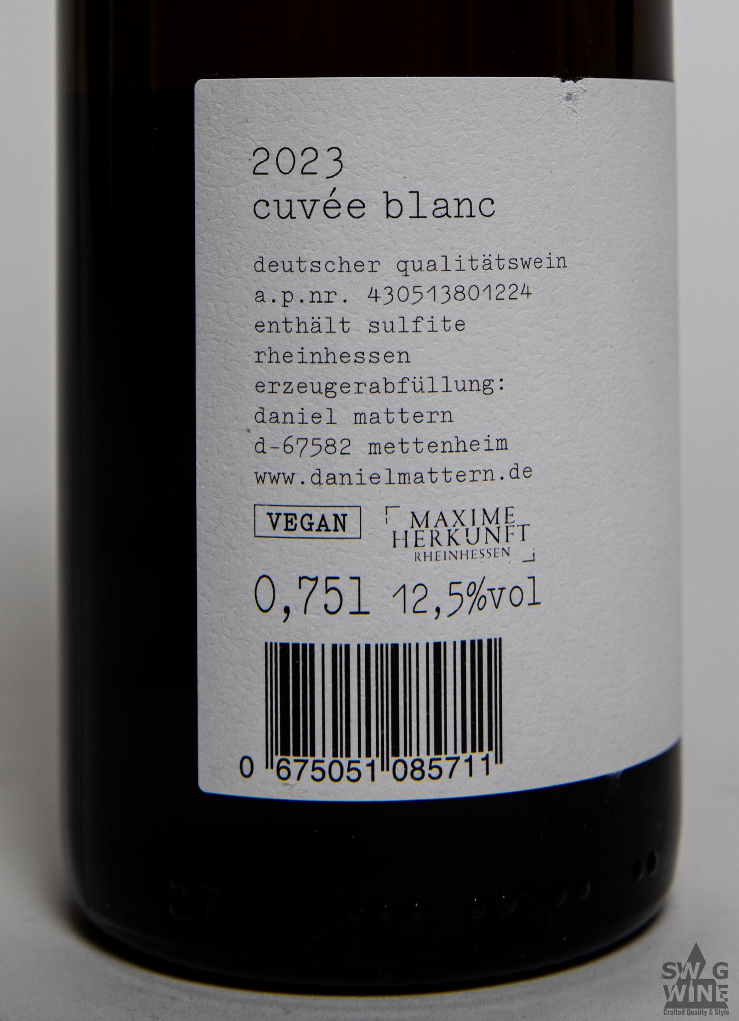 Daniel Mattern Blanc Weißwein Cuvée Pfau Rheinhessen Swagwine